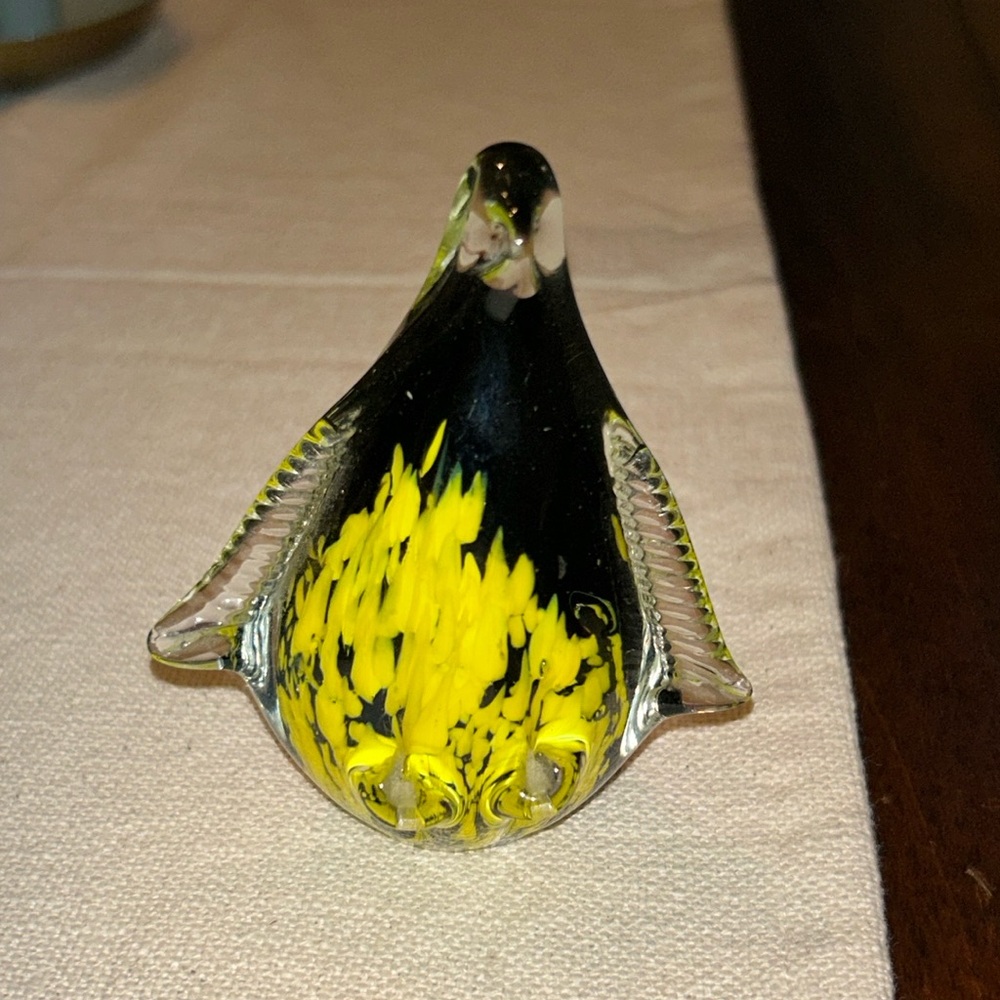 70’s Vintage Art Glass Penguin Paper Weight